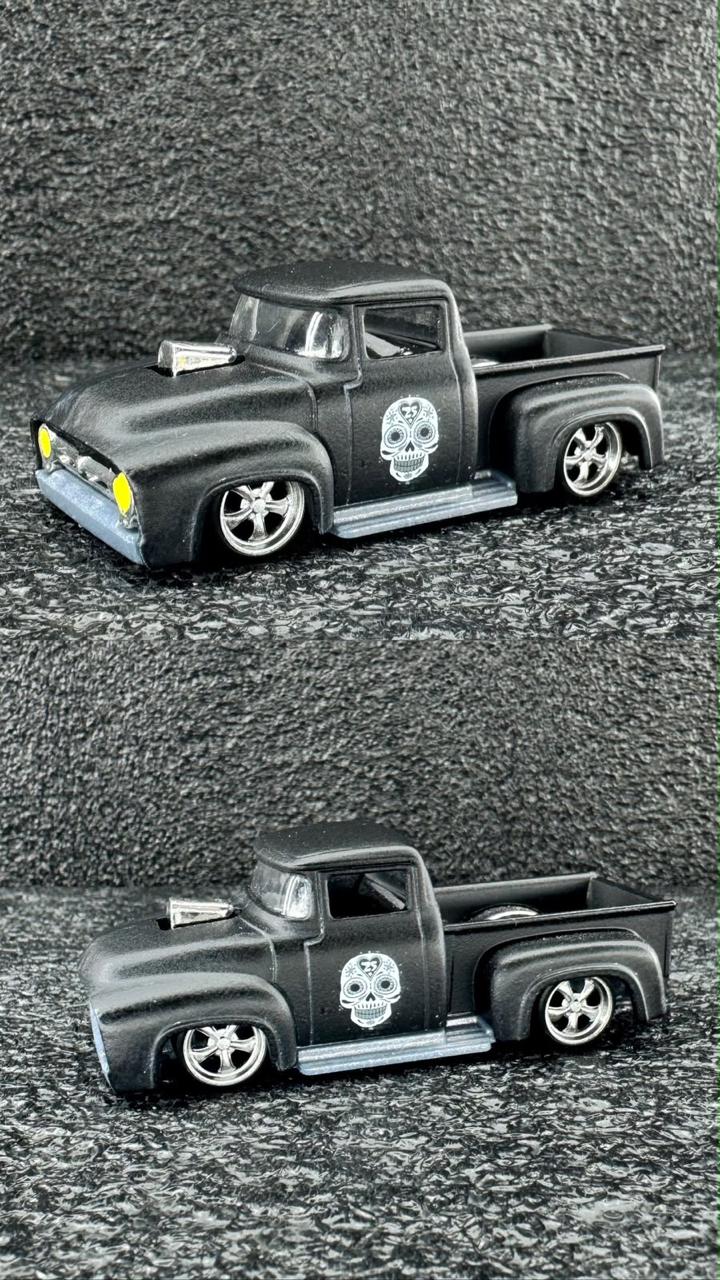 Rodas 1:64 Cromo Silver – Clássica Hot Rod (look Ford F-100 Preto)