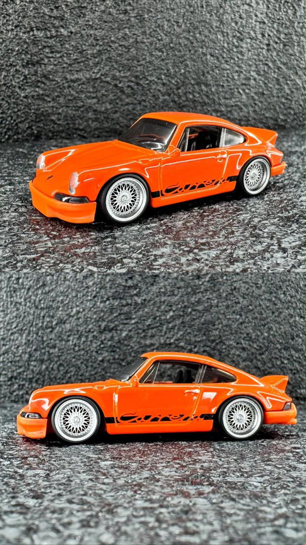 Rodas 1:64 Cromo Silver – Tela BBS (look Porsche 911 Carrera Laranja)