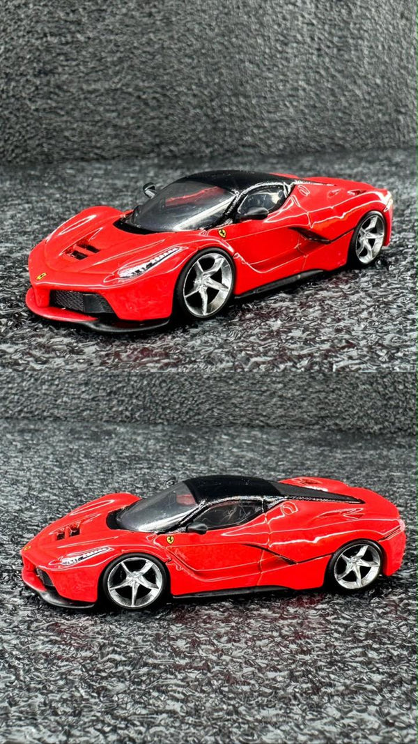 Rodas 1:64 Cromo Silver – Estrela 5 Raias (look Ferrari LaFerrari Vermelho)