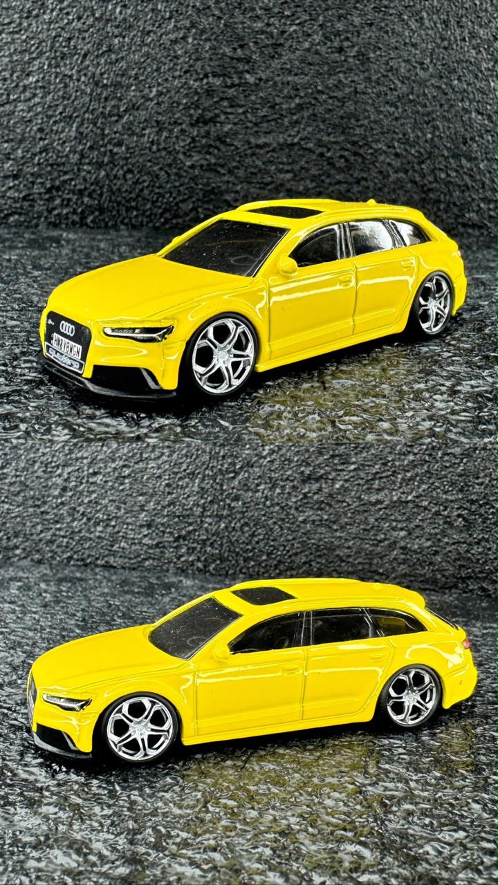 Rodas 1:64 Cromo Silver – 5 Raias Turbine (look Audi RS6 Amarelo)