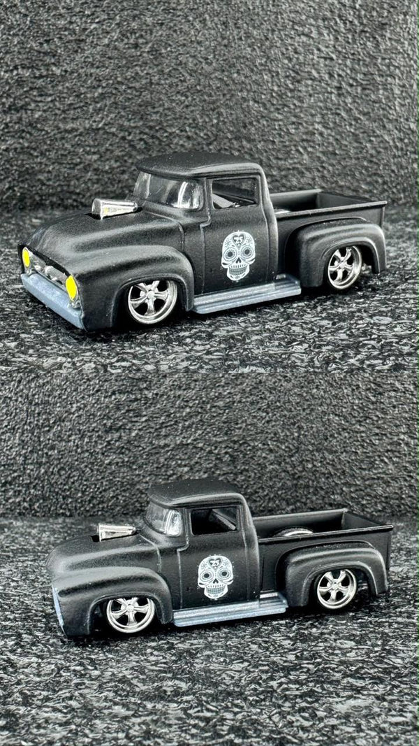 Rodas 1:64 Cromo Silver – Clássica Hot Rod (look Ford F-100 Preto)