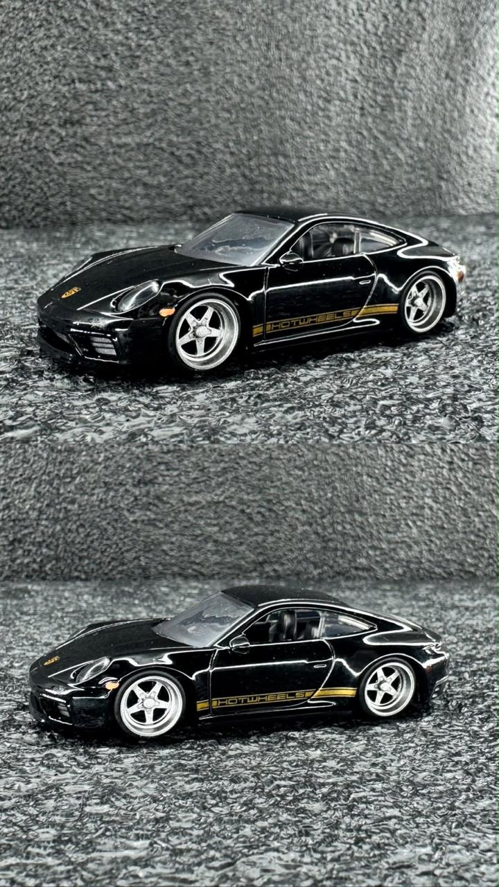 Rodas 1:64 Cromo Silver – Estrela Cromada (look Porsche 911 Preto)